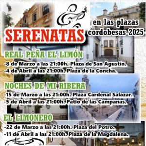 SERENATAS EN LAS PLAZAS CORDOBESAS. Marzo Abril 2025