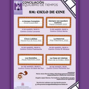 8M CICLO DE CINE. Participacion Ciudadana Cordoba. Marzo 2025