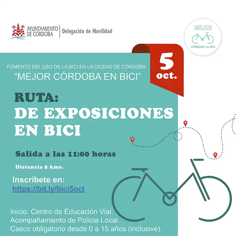Mejor Cordoba en Bici. Ruta de Exposiciones. Domingo 5 Octubre 2025