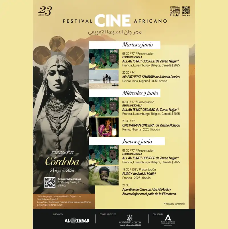 FCAT. Festival de Cine Africano. Filmoteca de Andalucía. Córdoba. Del 2 al 4 Junio 2026
