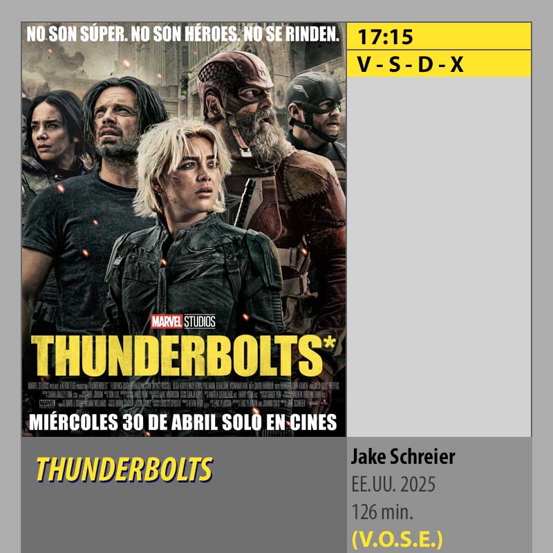 THUNDERBOLTS VOSE MK2 CineSur Tablero Córdoba