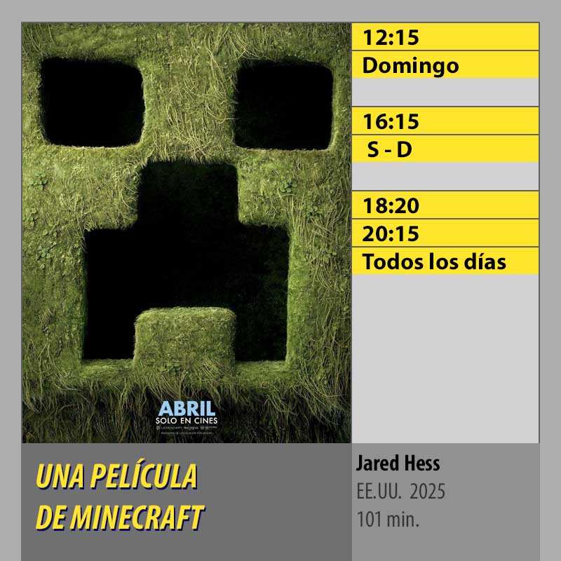 UNA PELÍCULA DE MINECRAFT. CINES AXION Córdoba