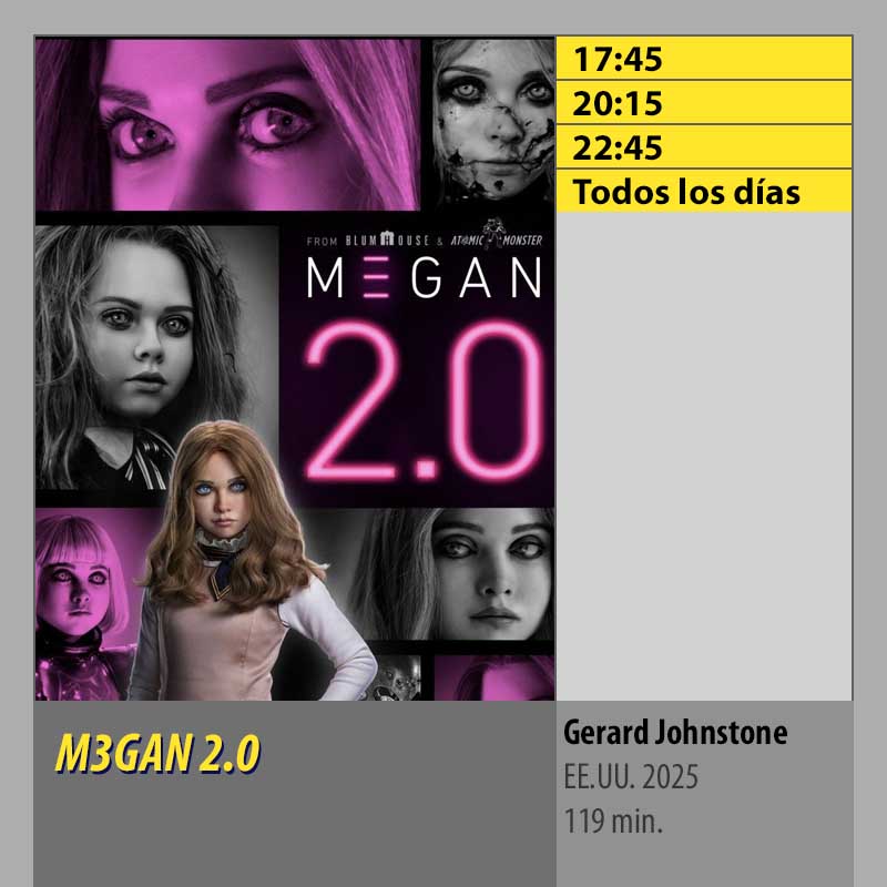 M3GAN 2.0 MK2 CineSur Tablero Córdoba