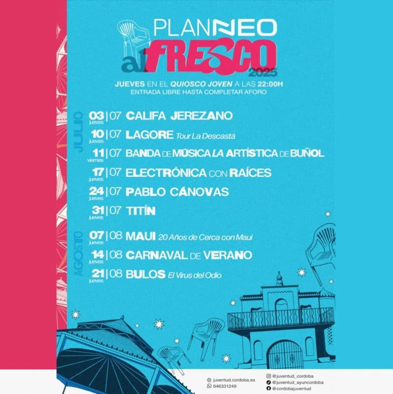 PLANNEO AL FRESCO. Verano 2025. Ayuntamiento de Cordoba