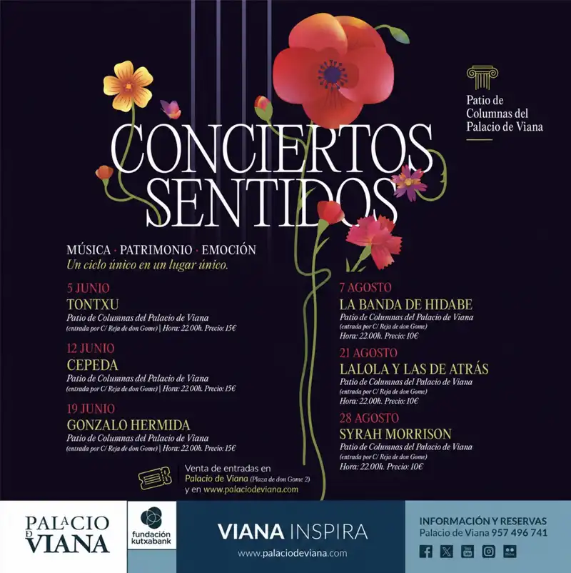 'CONCIERTOS SENTIDOS'. Palacio de Viana. Córdoba. Junio y Agosto 2026