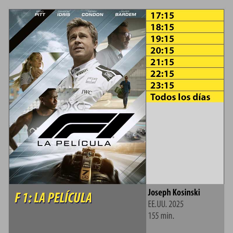 F 1- LA PELÍCULA MK2 CineSur Tablero Córdoba