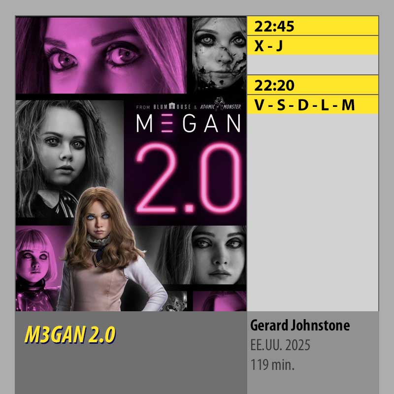 M3GAN 2.0 MK2 CineSur Tablero Córdoba