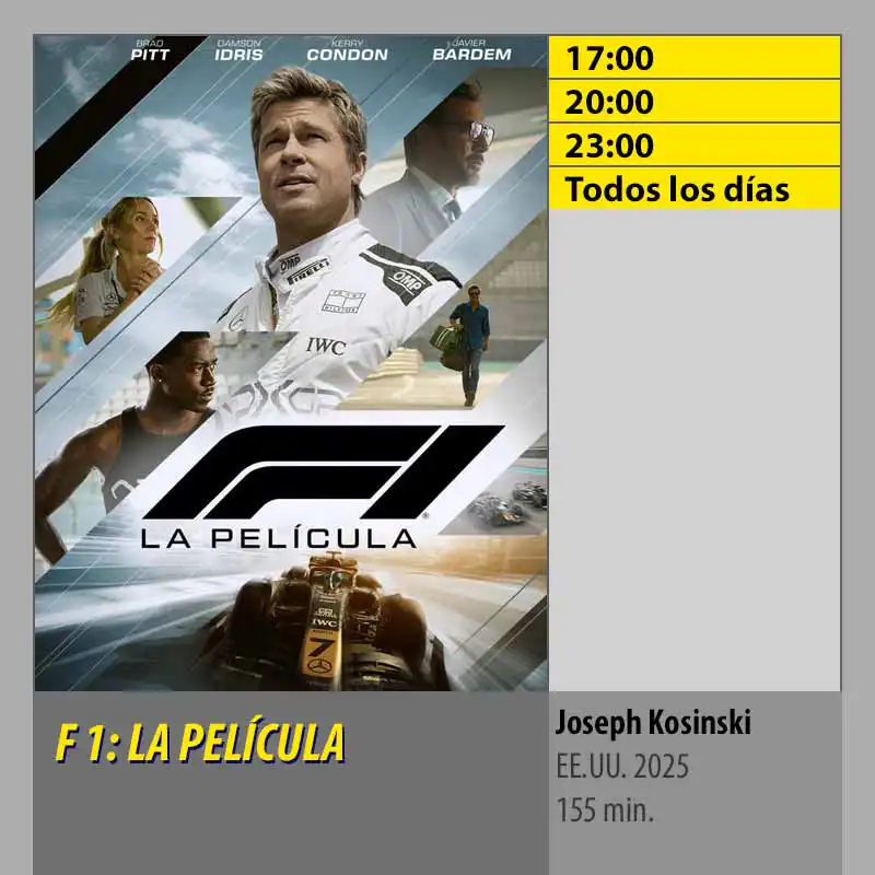F 1- LA PELÍCULA MK2 CineSur Tablero Córdoba