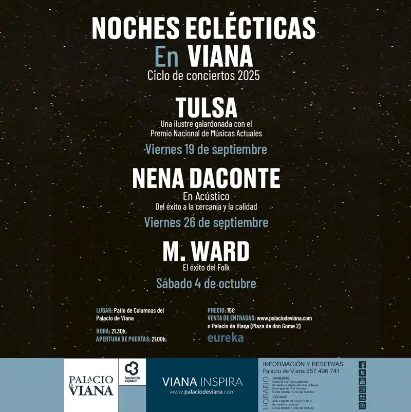 NOCHES ECLÉCTICAS. Palacio de Viana. Córdoba. Septiembre-Octubre 2025