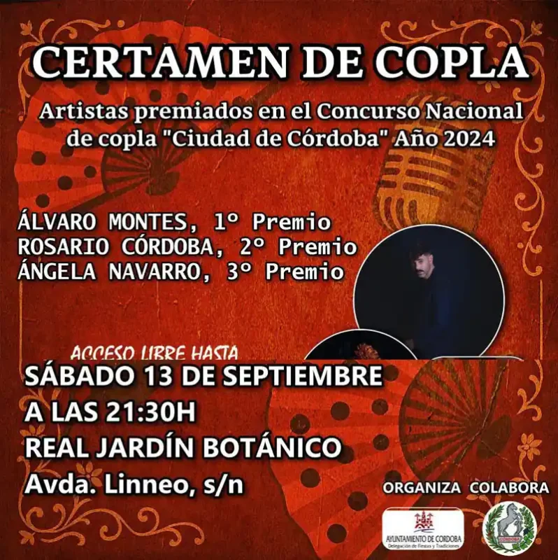CERTAMEN DE COPLA. Real Jardin Botanico de Cordoba. Sabaddo 13 Septiembre 2025