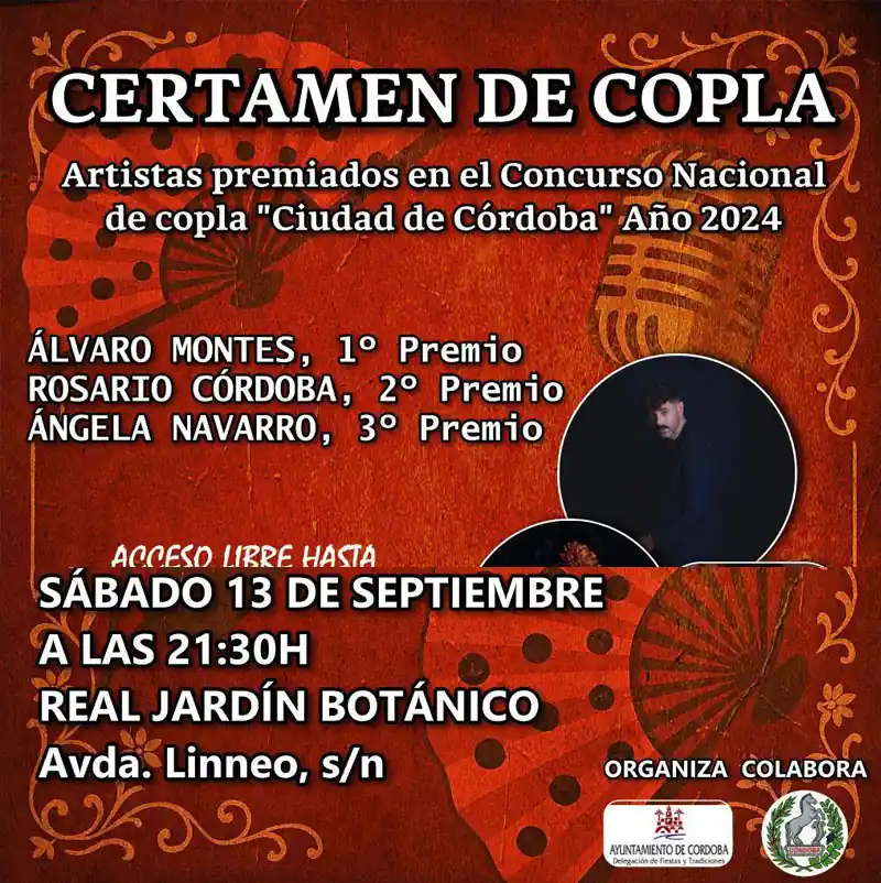 CERTAMEN DE COPLA. Real Jardín Botánico de Córdoba. Sábaddo 13 Septiembre 2025