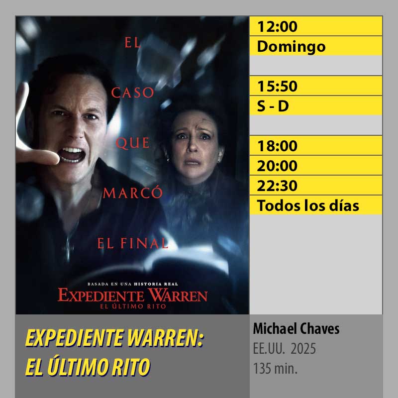 EXPEDIENTE WARREN- EL ÚLTIMO RITO CINES AXION Córdoba