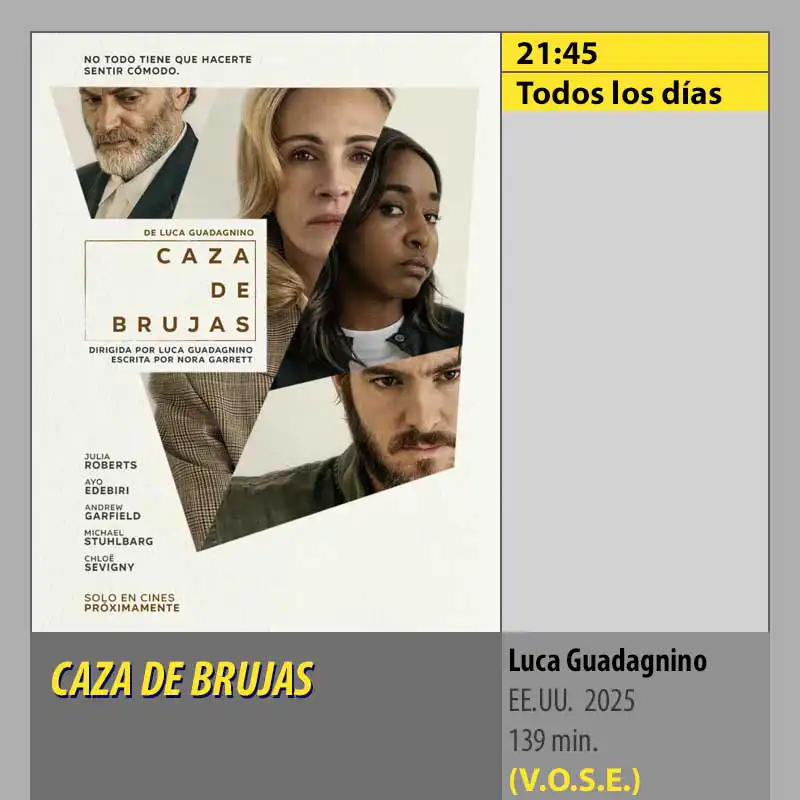 CAZA DE BRUJAS VOSE MK2 CineSur Tablero Córdoba