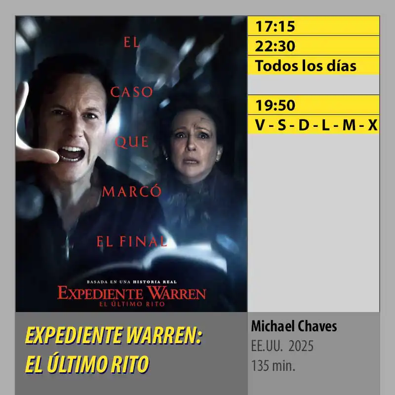 EXPEDIENTE WARREN- EL ÚLTIMO RITO MK2 CineSur Tablero Córdoba