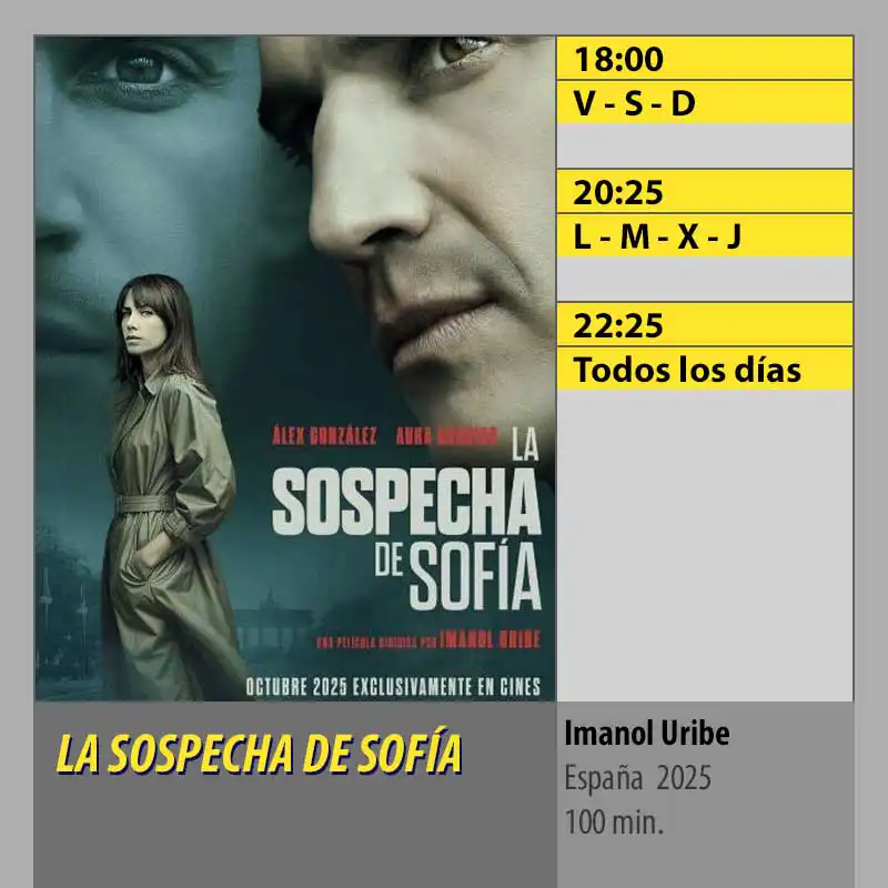 LA SOSPECHA DE SOFÍA MK2 CineSur Tablero Córdoba