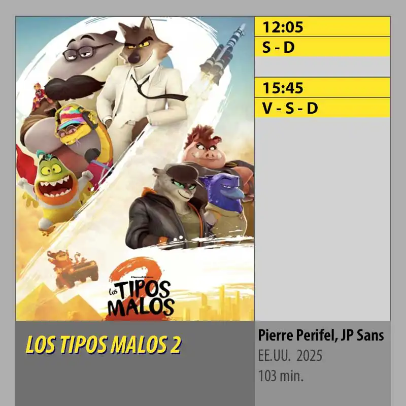 LOS TIPOS MALOS 2 MK2 CineSur Tablero Córdoba