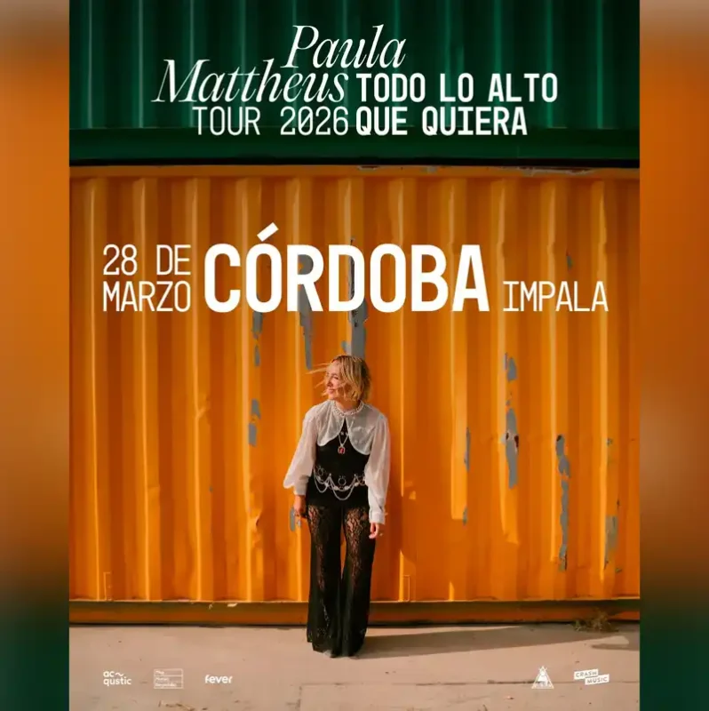 PAULA MATTHEUS. Sala Impala. Cordoba. Sabado 28 Marzo 2026