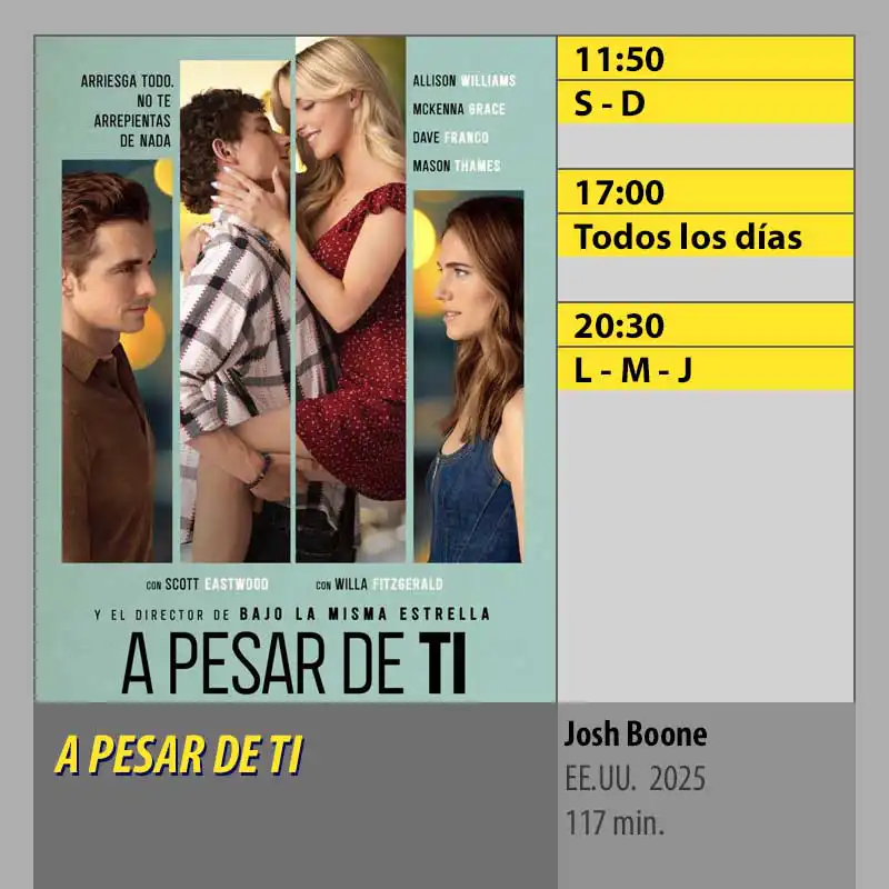 A PESAR DE TI MK2 CineSur Tablero Córdoba A PESAR DE TI MK2 CineSur Tablero Córdoba