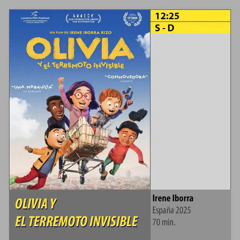 OLIVIA Y EL TERREMOTO INVISIBLE MK2 CineSur Tablero Córdoba