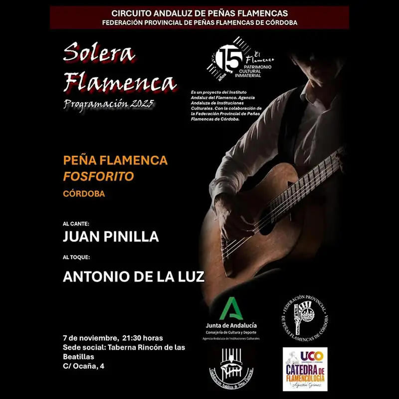 SOLERA FLAMENCA 2025. Pena Fosforito. Cordoba. Viernes 7 Noviembre 2025