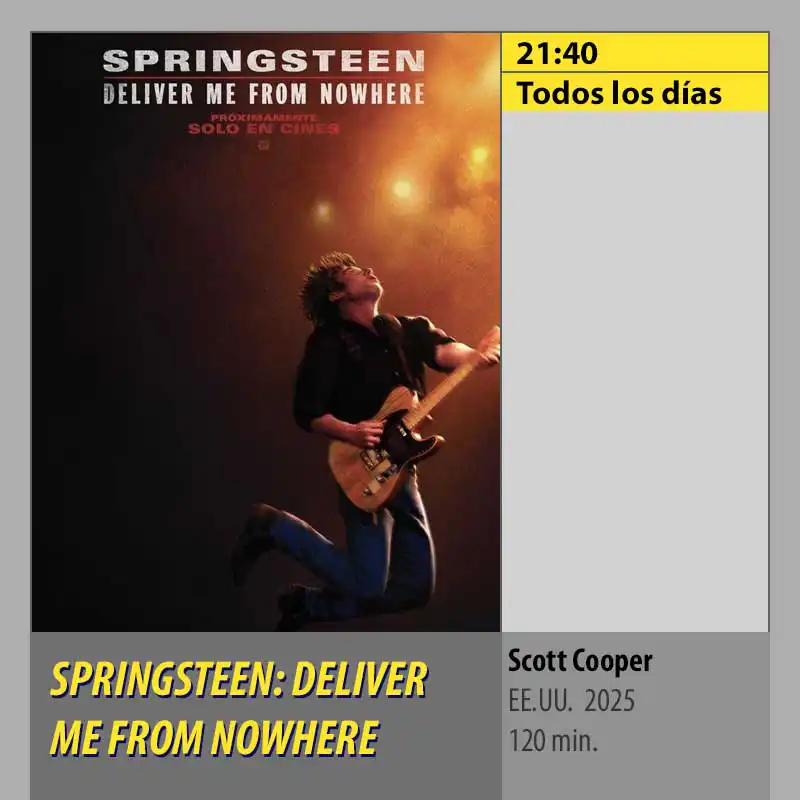 SPRINGSTEEN- DELIVER ME FROM NOWHERE MK2 CineSur Tablero Córdoba SPRINGSTEEN- DELIVER ME FROM NOWHERE MK2 CineSur Tablero Córdoba