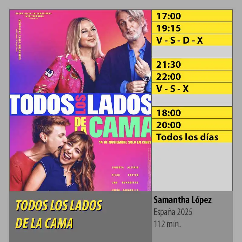 TODOS LOS LADOS DE LA CAMA Multicines Guadalquivir Córdoba TODOS LOS LADOS DE LA CAMA Multicines Guadalquivir Córdoba