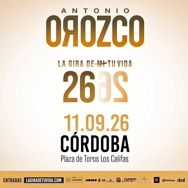 ANTONIO OROZCO. Plaza de Toros de Córdoba. Viernes 11 Septiembre 2026