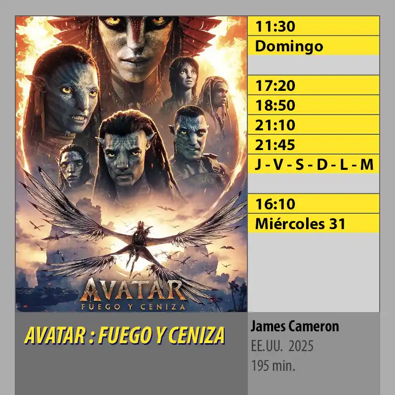 AVATAR - FUEGO Y CENIZA CINES AXION Córdoba
