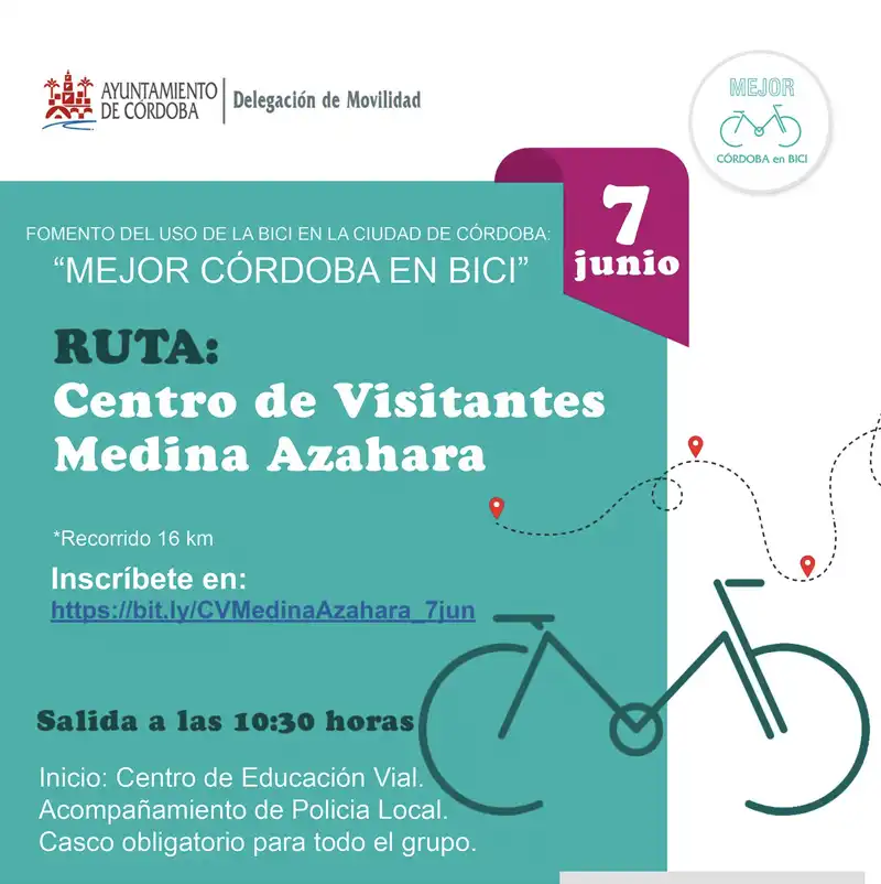 Mejor Córdoba en Bici. Ruta Centro Visitantes Medina Azahara. Domingo 7 Junio 2026