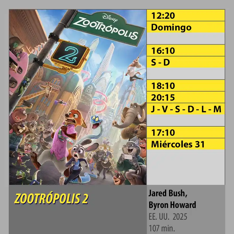 ZOOTRÓPOLIS 2 CINES AXION Córdoba