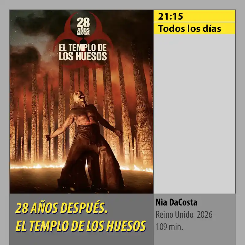 28 AÑOS DESPUÉS. EL TEMPLO DE LOS HUESOS MK2 CineSur Tablero Córdoba