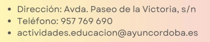 Centro de Educación Vial. Ayuntamiento de Córdoba. Horarios 2026 1 Informacion Centro de Educacion Vial. Cordoba