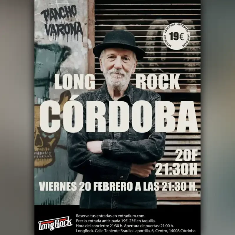 PANCHO VARONA. Sala Long Rock. Cordoba. Viernes 20 Febrero 2026