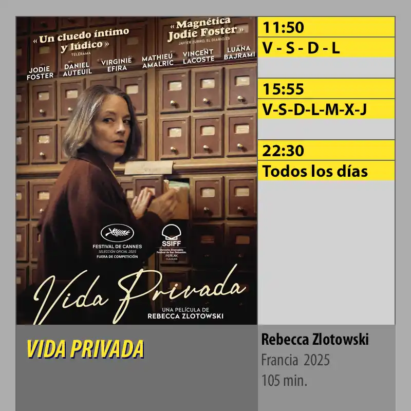 VIDA PRIVADA MK2 CineSur Tablero Córdoba VIDA PRIVADA MK2 CineSur Tablero Córdoba