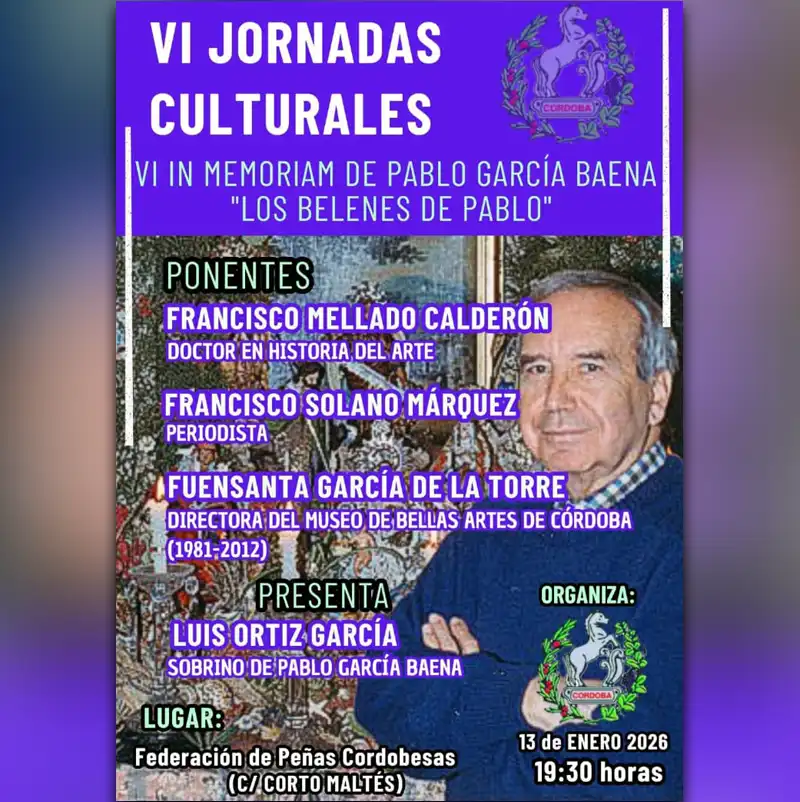 VII JORNADAS CULTURALES. Federación de Peñas Cordobesas. Martes 13 Enero 2026
