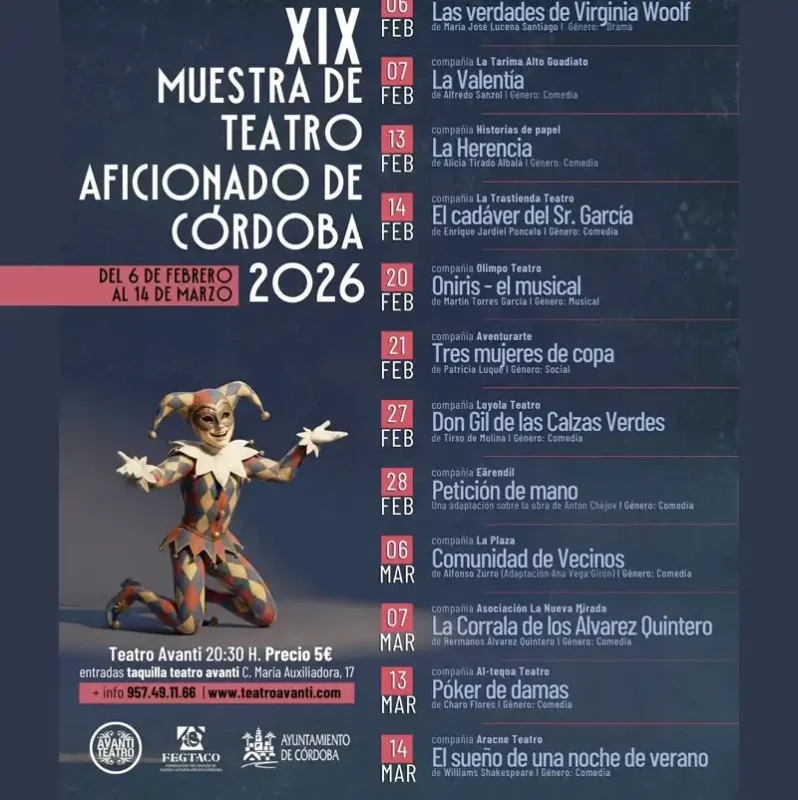 'UNA NOCHE DE AMOR DESESPERADA'. Gran Teatro de Córdoba. Sábado 11 Abril 2026 3 XIX MUESTRA DE TEATRO AFICIONADO de Cordoba 2026. Teatro Avanti