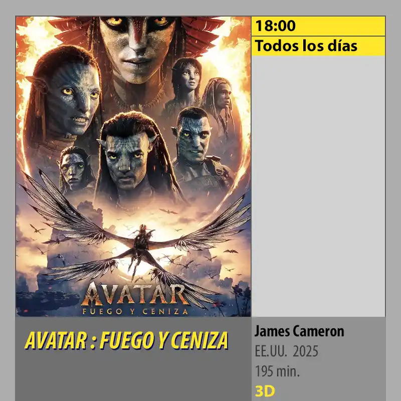 AVATAR - FUEGO Y CENIZA 3D MK2 CineSur Tablero Córdoba