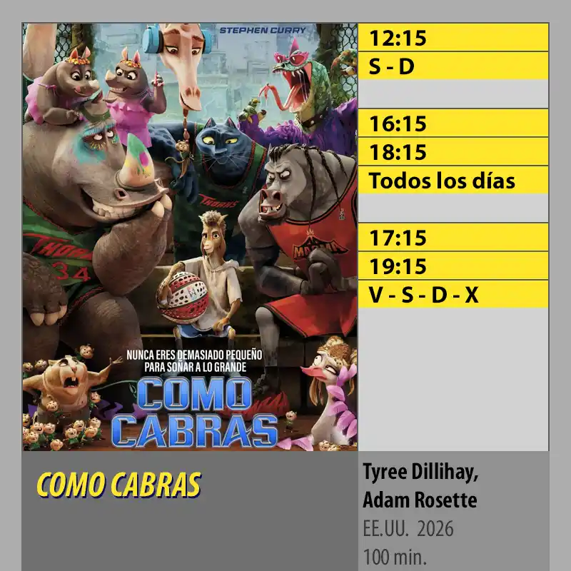 COMO CABRAS MK2 CineSur Tablero Córdoba