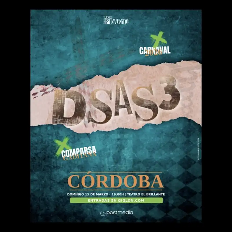 'DSAS3 - LA COMPARSA DE JESÚS BIENVENIDO'. Teatro El Brillante. Córdoba. Domingo 15 Marzo 2026 'DSAS3 - LA COMPARSA DE JESÚS BIENVENIDO'. Teatro El Brillante. Córdoba. Domingo 15 Marzo 2026
