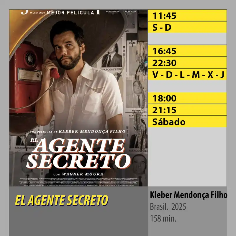 EL AGENTE SECRETO. MK2 CineSur Tablero Córdoba