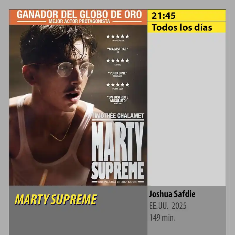 MARTY SUPREME MK2 CineSur Tablero Córdoba MARTY SUPREME MK2 CineSur Tablero Córdoba