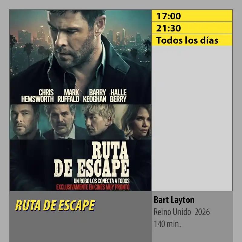 RUTA DE ESCAPE MK2 CineSur Tablero Córdoba