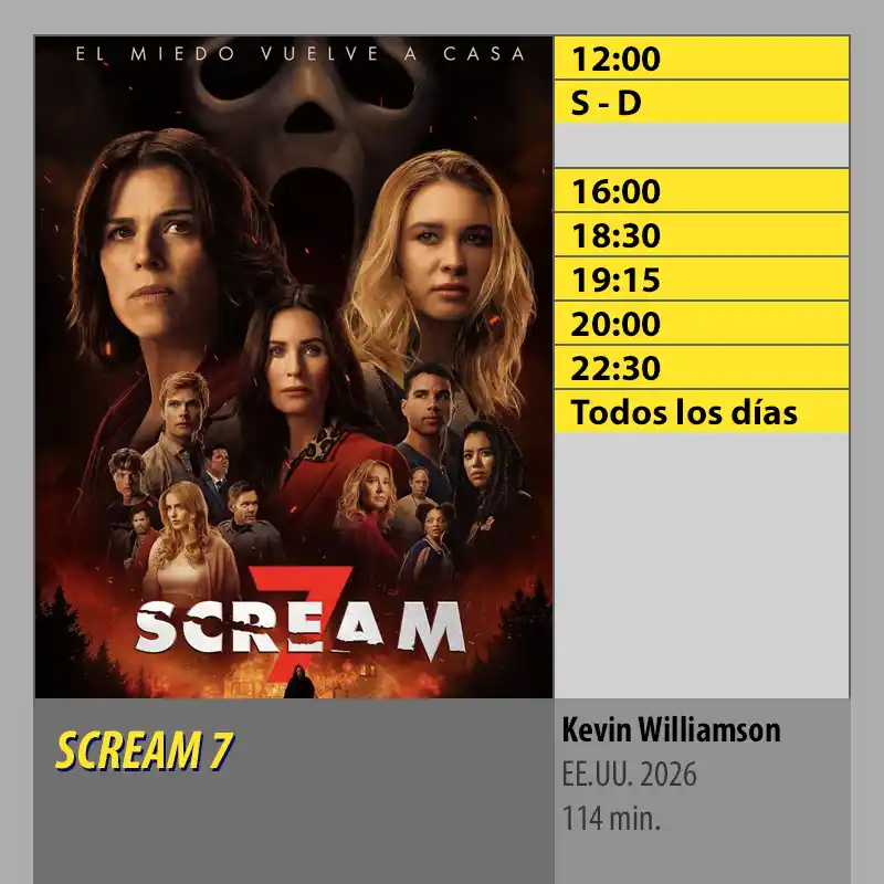 SCREAM 7 MK2 CineSur Tablero Córdoba