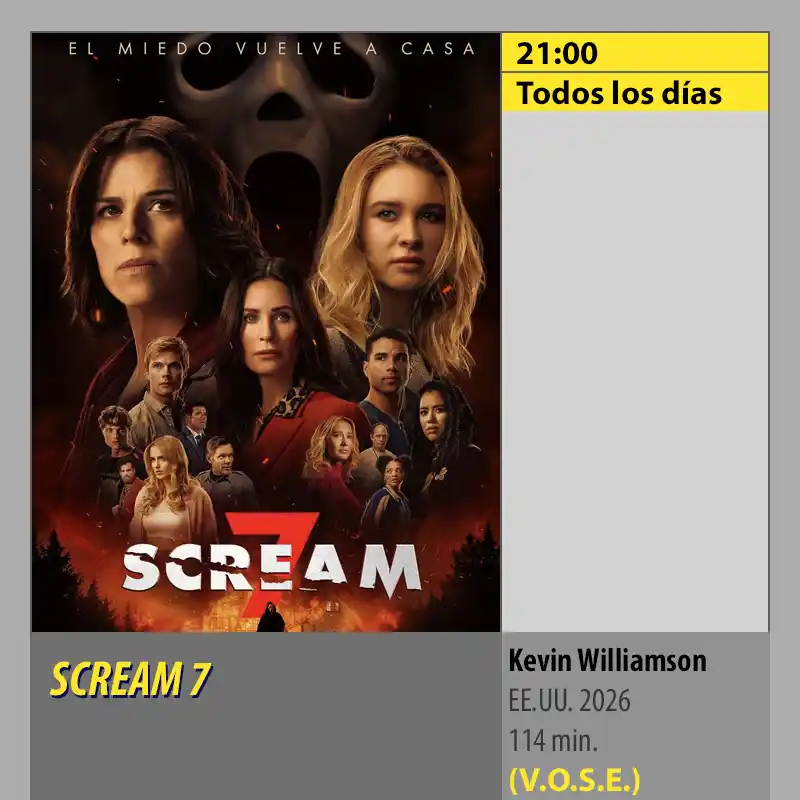 SCREAM 7 VOSE MK2 CineSur Tablero Córdoba
