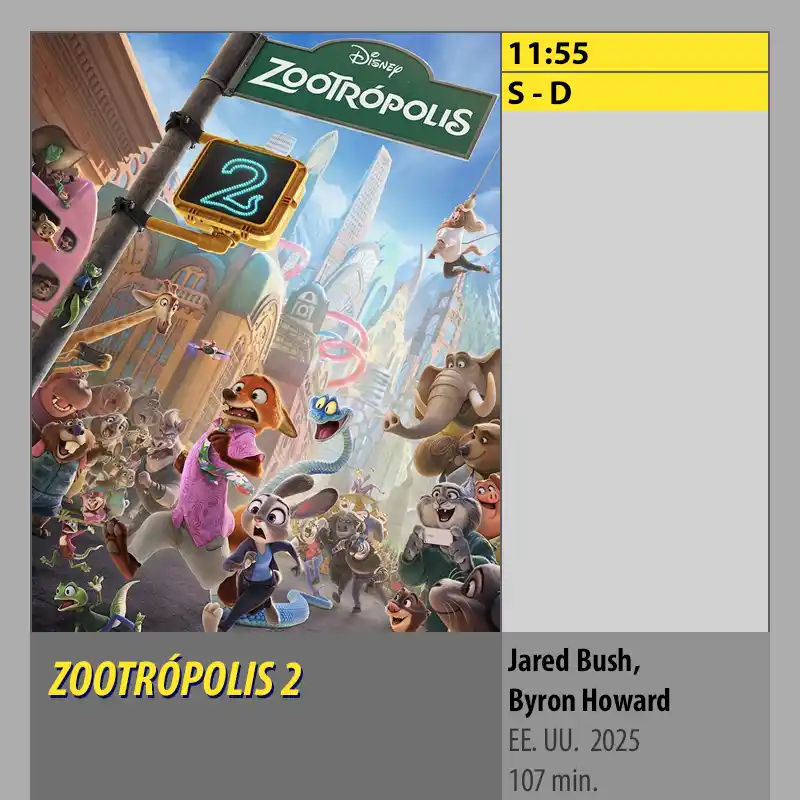 ZOOTRÓPOLIS 2 MK2 CineSur Tablero Córdoba ZOOTRÓPOLIS 2 MK2 CineSur Tablero Córdoba