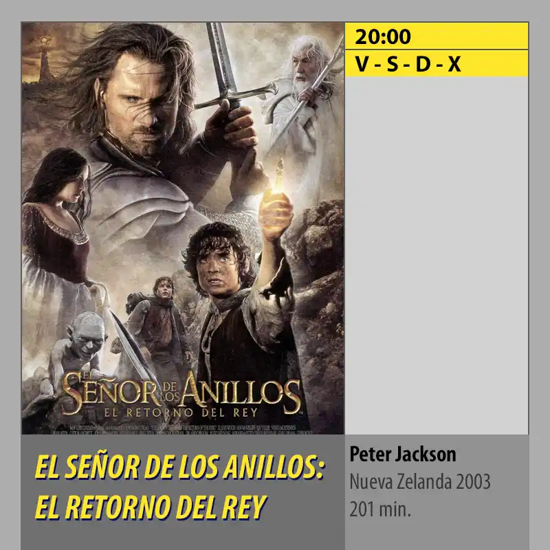 EL SEÑOR DE LOS ANILLOS- EL RETORNO DEL REY MK2 CineSur Tablero Córdoba GLADIATOR-II-CINES-AXION-Córdoba