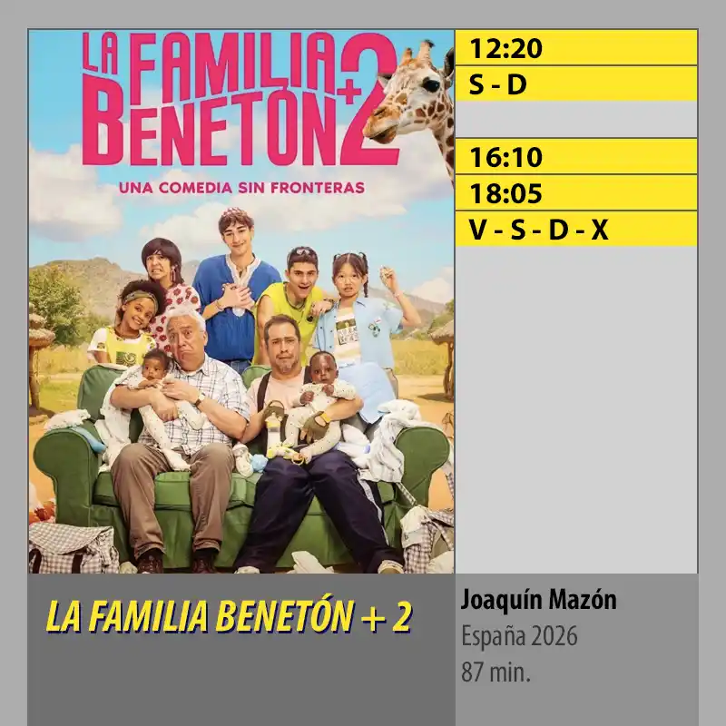 LA FAMILIA BENETÓN + 2 MK2 CineSur Tablero Córdoba