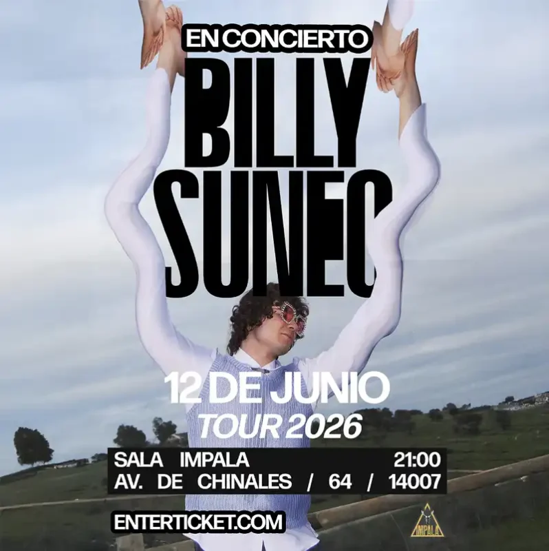 BILLY SUNEO. Sala Impala. Viernes 12 Junio de 2026