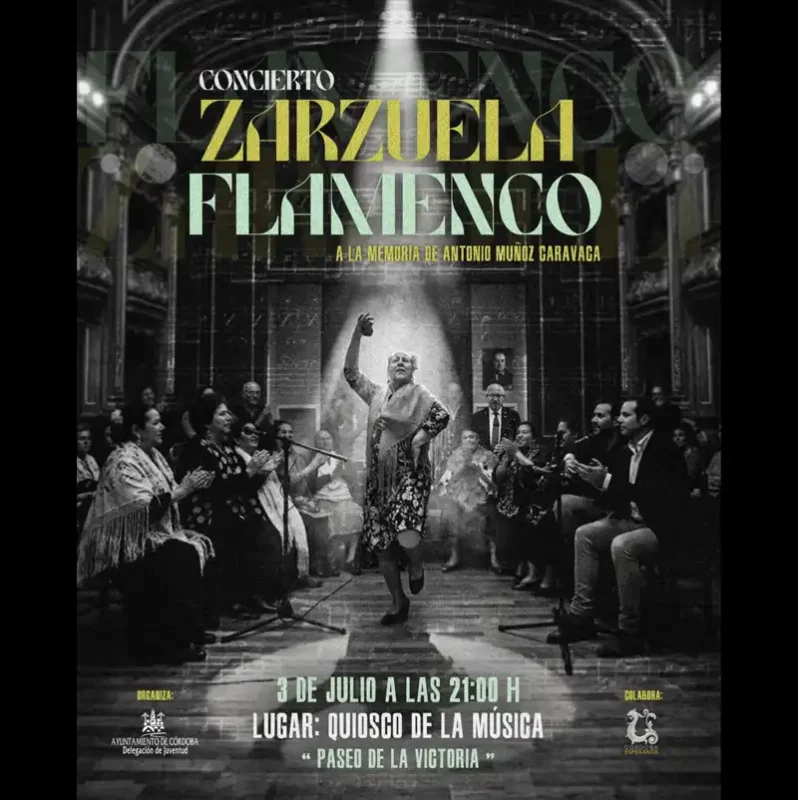 CONCIERTO ZARZUELA FLAMENCO. Quiosco de la Musica. Cordoba. Viernes 3 Julio 2026