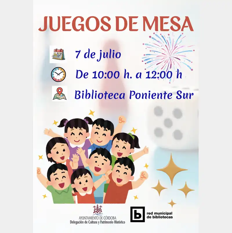JUEGOS DE MESA EN LA BIBLIOTECA. Biblioteca Poniente Sur. Córdoba. Martes 7 de julio 2026